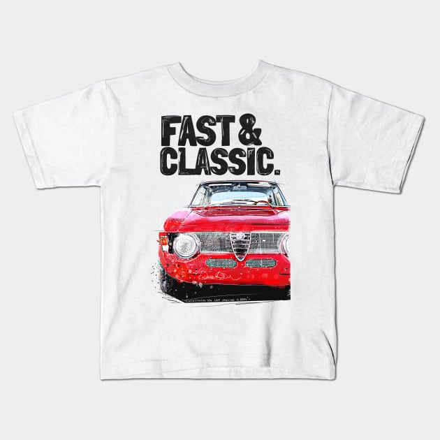 Alfa GTA retro car Kids T-Shirt by Woohoo